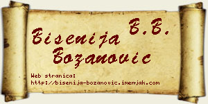 Bisenija Božanović vizit kartica
